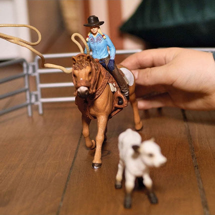 schleich Cowgirl Team Roping Fun