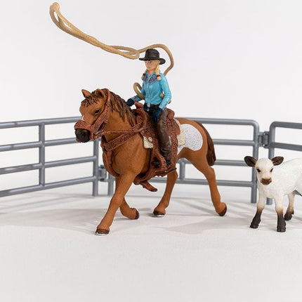 schleich Cowgirl Team Roping Fun
