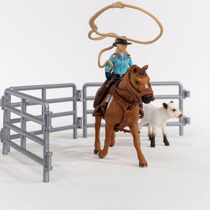 schleich Cowgirl Team Roping Fun