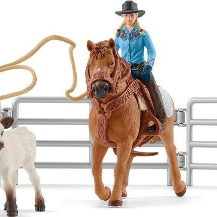 schleich Cowgirl Team Roping Fun