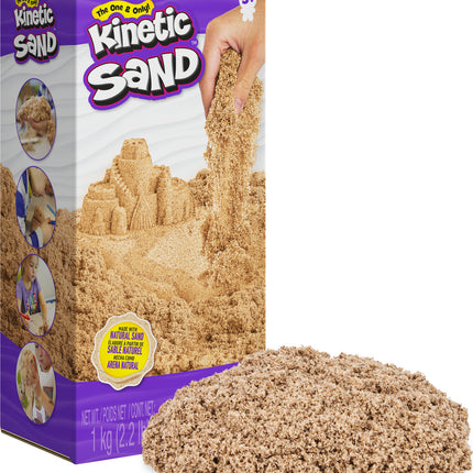 Kinetic Sand, 1kg (2.2lb) of All-Natural Brown Sensory Toys Play Sand for Mixing, Molding and Creating