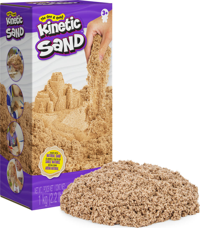 Kinetic Sand, 1kg (2.2lb) of All-Natural Brown Sensory Toys Play Sand for Mixing, Molding and Creating