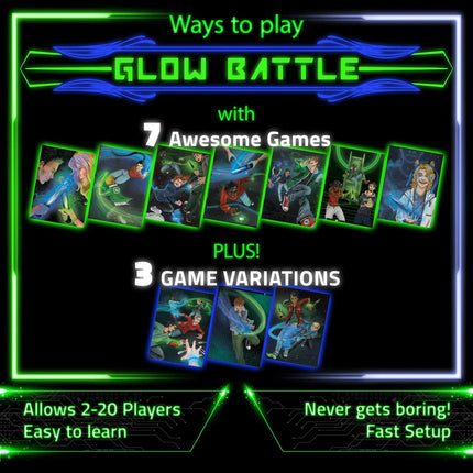 Glow Battle - Family Pack: 2-8 Player Glowing Sword Game
