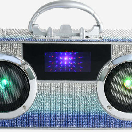 Mini Bluetooth Stereo Speakers OMBRE BLUE- Mini Bling Boombox
