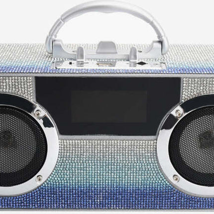 Mini Bluetooth Stereo Speakers OMBRE BLUE- Mini Bling Boombox