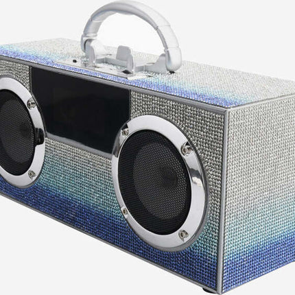 Mini Bluetooth Stereo Speakers OMBRE BLUE- Mini Bling Boombox