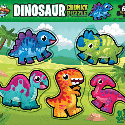 11.75" X 10.25" 6pc Chunky Dinosaur Puzzle