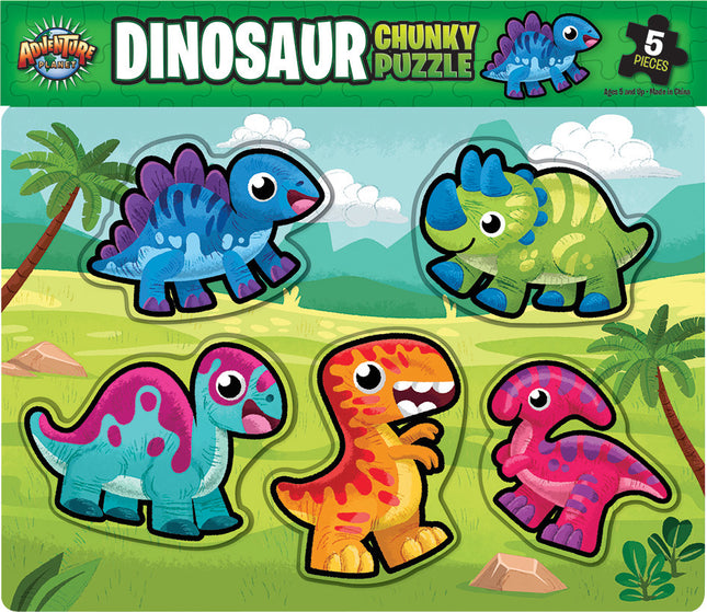 11.75" X 10.25" 6pc Chunky Dinosaur Puzzle