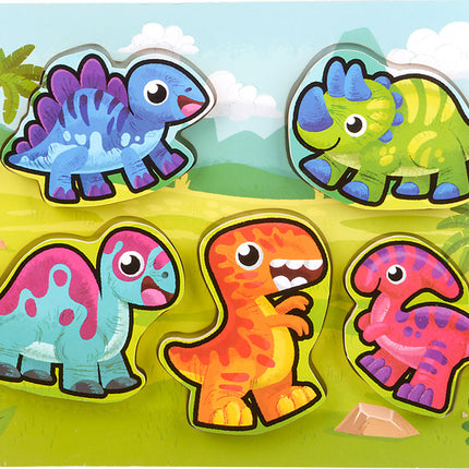 11.75" X 10.25" 6pc Chunky Dinosaur Puzzle
