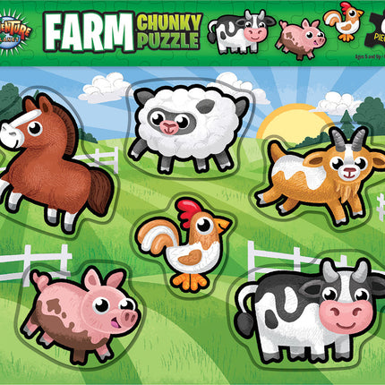 11.75" X 10.25" 6pc Chunky Farm Puzzle