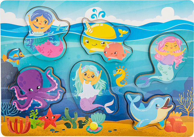 11.75" X 10.25" 6pc Chunky Mermaid Puzzle