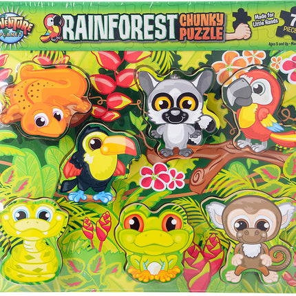 11.75" X 10.25" 7 pc Chunky Rainforest Puzzle