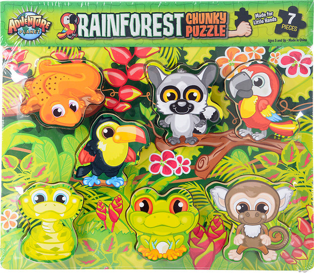 11.75" X 10.25" 7 pc Chunky Rainforest Puzzle