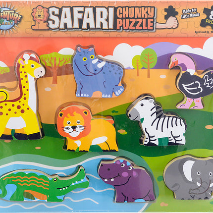 11.75" X 10.25" 8 pc Chunky Safari Theme Puzzle