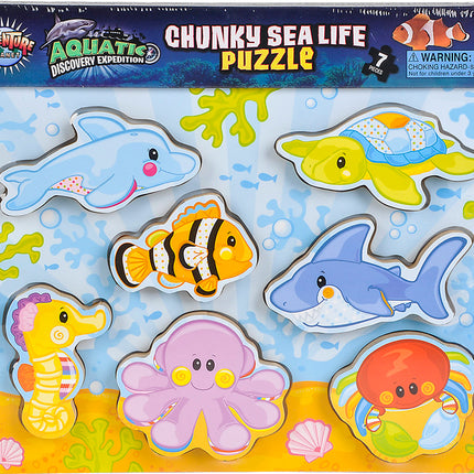 11.75" X 10.25" 7 pc Chunky Sea Life Puzzle