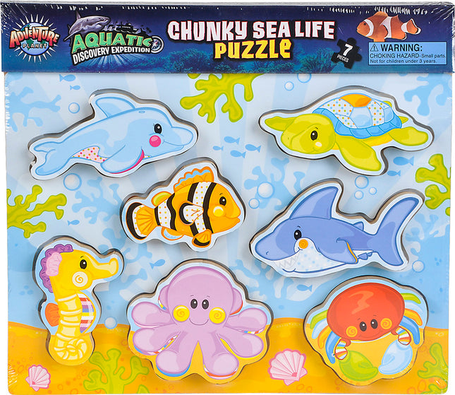 11.75" X 10.25" 7 pc Chunky Sea Life Puzzle