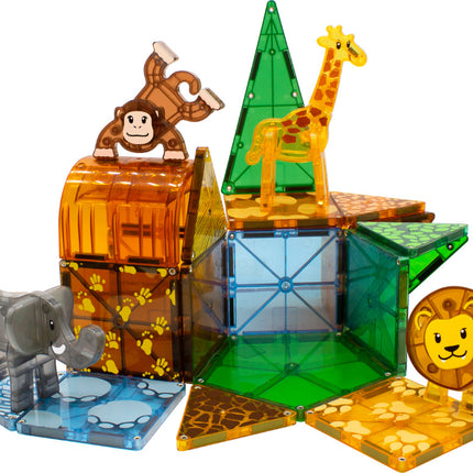 MAGNA-TILES Safari Animals 25-Piece Magnetic Construction Set, The ORIGINAL Magnetic Building Brand