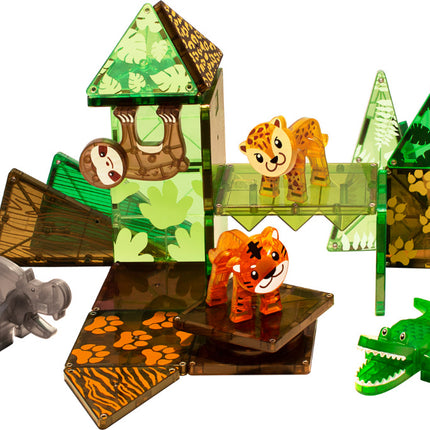 MAGNA-TILES Jungle Animals 25-Piece Magnetic Construction Set, The ORIGINAL Magnetic Building Brand