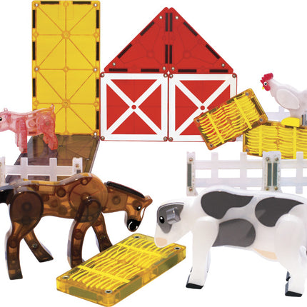 MAGNA-TILES Farm Animals 25-Piece Magnetic Construction Set, The ORIGINAL Magnetic Building Brand