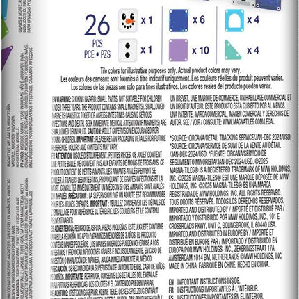 Magna-Tiles microMags Winter Wonder Travel Set (26-Piece)