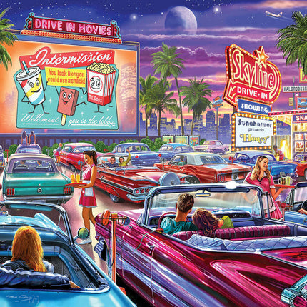 Drive-In Movie - 1000 Piece - White Mountain Puzzles
