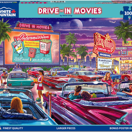 Drive-In Movie - 1000 Piece - White Mountain Puzzles