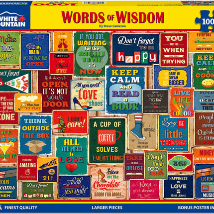 Words Of Wisdom - 1000 Piece - White Mountain Puzzles