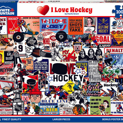 I Love Hockey - 1000 Piece Jigsaw Puzzle