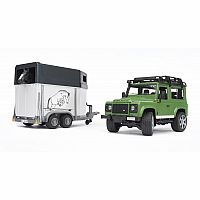 Land Rover Defender Station Wagon With Horse Trailer And 1 Horse 