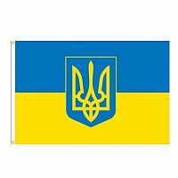 Ukraine Flag with Trident 2 x 3 feet