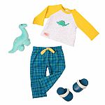 Our Generation - Dino-Snores 18-inch Boy Doll Dinosaur Pajama Outfit