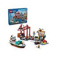 City: Seaside Harbor with Cargo Ship