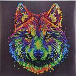 Crystal Art Medium Framed Kit - Colorful Wolf