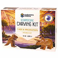 T-Rex & Triceratops Soapstone Carving Kit 