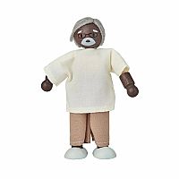 Grandfather Dollhouse Figure - Dark Skin Tone