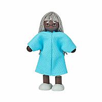 Grandmother Dollhouse Figure - Dark Skin Tone