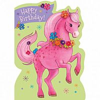 Glitter Pony Birthday Card