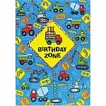 Construction Site Birthday Zone Card.  