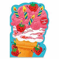 Scratch & Sniff Strawberry Ice Cream Birthday Card  