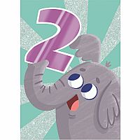 Age 2 Elephant Birthday Card  