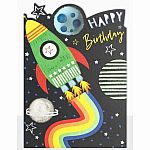 Rocket Ship Happy Birthday Card  