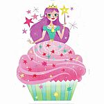 Glitter Princess Cupcake Card  