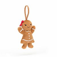 Festive Folly Gingerbread Ruby Ornament - Jellycat