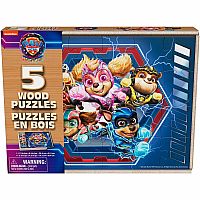 Paw Patrol the Mighty Movie 5 Wood Puzzle Set