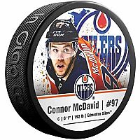 NHLPA Connor McDavid #97 Edmonton Oilers Souvenir Hockey Puck In Cube