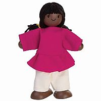 Girl Dollhouse Figure - Dark Skin Tone