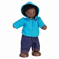 Boy Dollhouse Figure - Dark Skin Tone