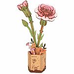 Modern Wooden Puzzle - Pink Carnation