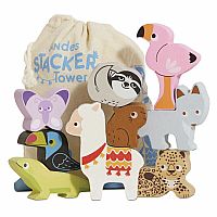 Wooden Stacking Mountain Animals & Storage Bag