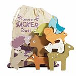 Wooden Stacking Woodland Animals & Storage Bag